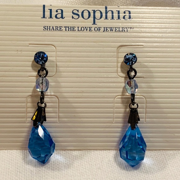 Lia Sophia Jewelry - Lia Sophia Cut Crystal Blue Earrings